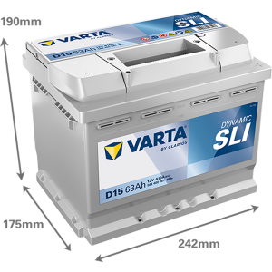 BATERIE AUTO VARTA SLI 63Ah D15